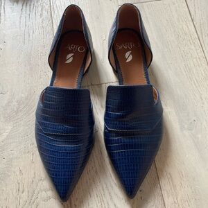 Sarto by Franco Sarto Toby Slip On Flats | Blue Embossed Leather | Size 6